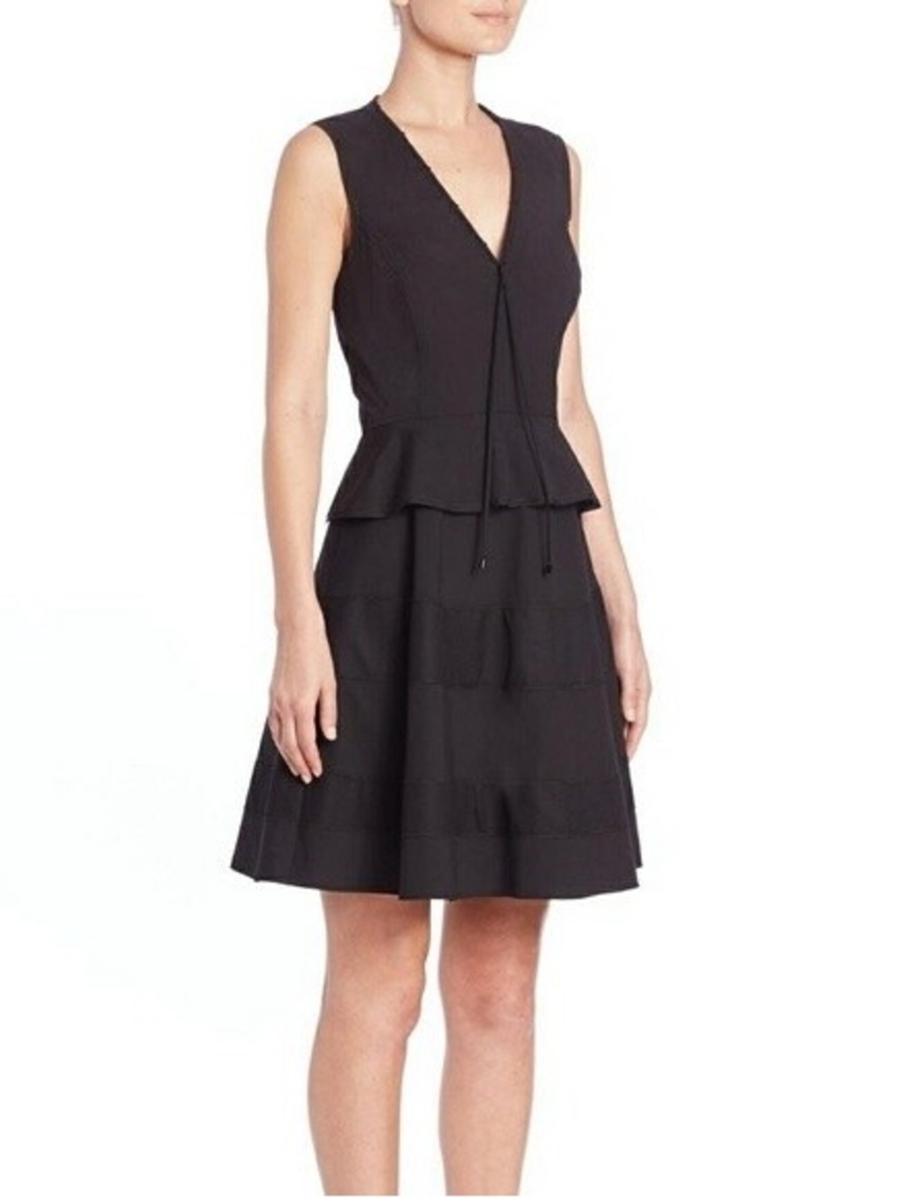 Proenza Schouler sleeveless v neck poplin peplum dress